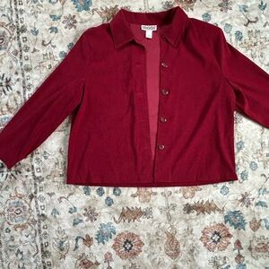 Briggs New York Women's Deep Red Collared Button Jacket